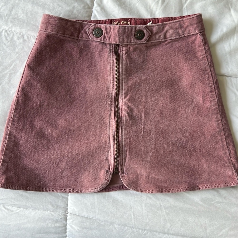 Zara girls pink zip front skirt